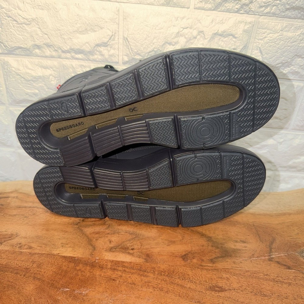 On Roger Clubhouse Mid Women 7.5 Black Olive CloudTec Speedboard Shoes NIB - Picture 5 of 9
